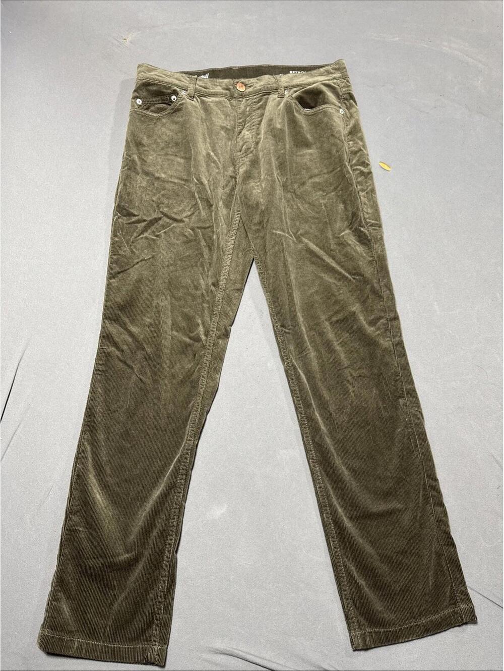 Mugsy Pants Mens 32x30 Brown Corduroy Retros Straight Work Casual Cotton Stretch